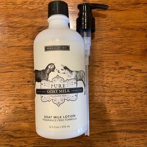 Beekman 1802 pure goat milk lotion.  12.5 fluid ounces fragrance free